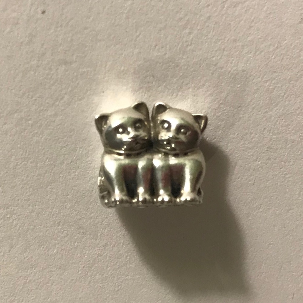 Pandora PURRFECT TOGETHER 2 Cats Love Heart Charm